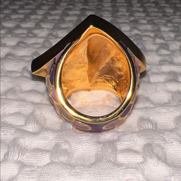 KARA ROSS Size 6.5-7-7.25  Pyramid Dragon Scale Purple Enameled Ring New - Picture 4 of 9